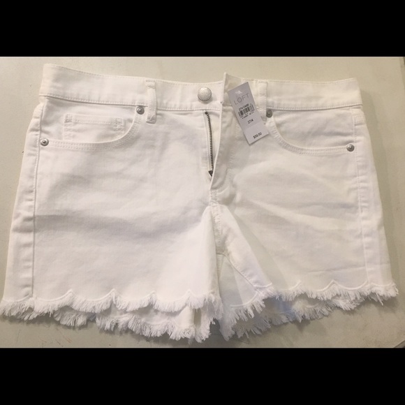 LOFT Pants - Ann Taylor Loft Scalloped Jean shorts